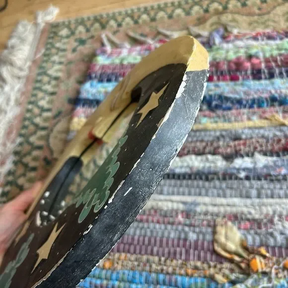 Vintage 90s 11.5" Handcarved Celestial Moon Stars Wall Mirror Indonesia Whimsy - Picture 4 of 16